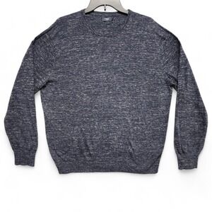 J.Crew Cotton Linen Crewneck Sweater Mens XL (Fits as Large) Blue Lightweight